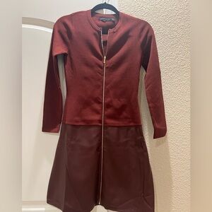 Karen Millen Deep Red Zip-Up Dress